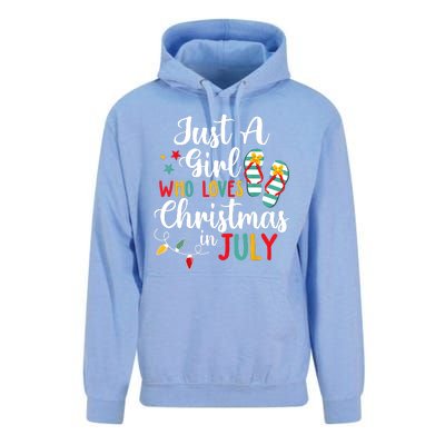 Just A Girl Who Loves Christmas In Jully Summer Beach Women Unisex Surf Hoodie