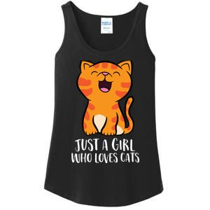 Just A Girl Who Loves Cats Ladies Essential Tank