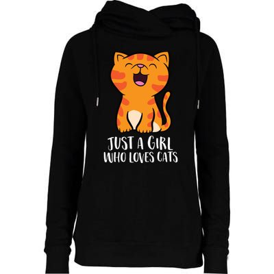 Just A Girl Who Loves Cats Womens Funnel Neck Pullover Hood