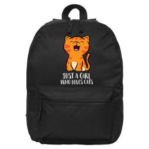 Just A Girl Who Loves Cats 16 in Basic Backpack