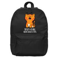 Just A Girl Who Loves Cats 16 in Basic Backpack