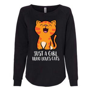 Just A Girl Who Loves Cats Womens California Wash Sweatshirt