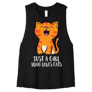 Just A Girl Who Loves Cats Women's Racerback Cropped Tank