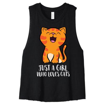 Just A Girl Who Loves Cats Women's Racerback Cropped Tank