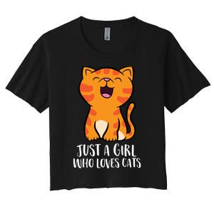 Just A Girl Who Loves Cats Women's Crop Top Tee