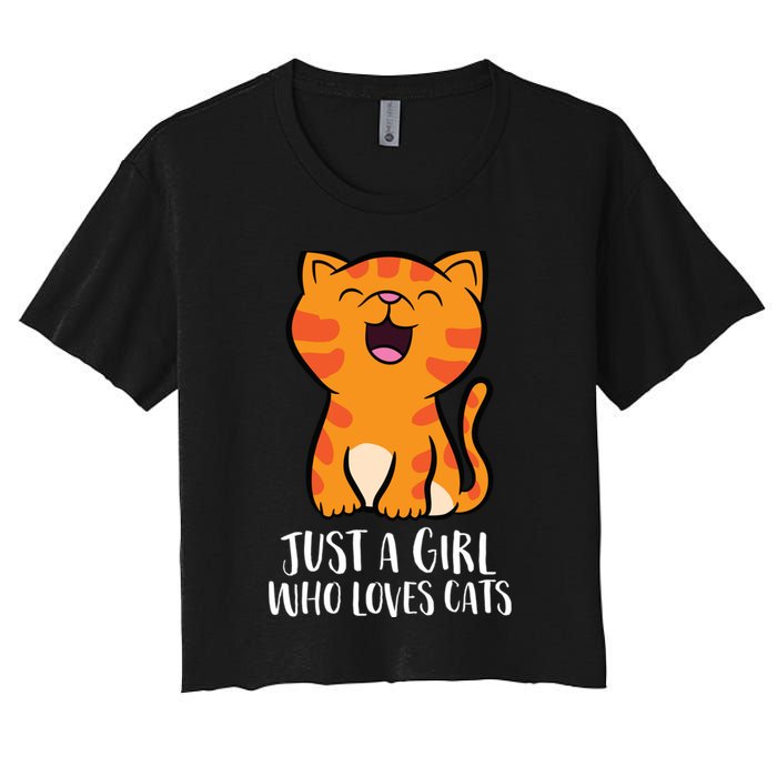 Just A Girl Who Loves Cats Women's Crop Top Tee