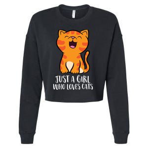 Just A Girl Who Loves Cats Cropped Pullover Crew