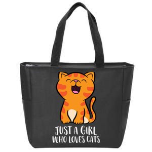 Just A Girl Who Loves Cats Zip Tote Bag