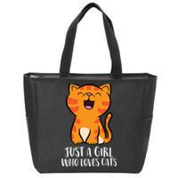 Just A Girl Who Loves Cats Zip Tote Bag