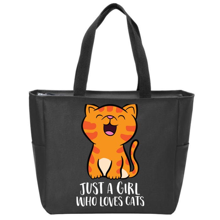 Just A Girl Who Loves Cats Zip Tote Bag