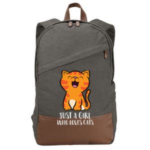 Just A Girl Who Loves Cats Cotton Canvas Backpack