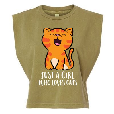 Just A Girl Who Loves Cats Garment-Dyed Women's Muscle Tee