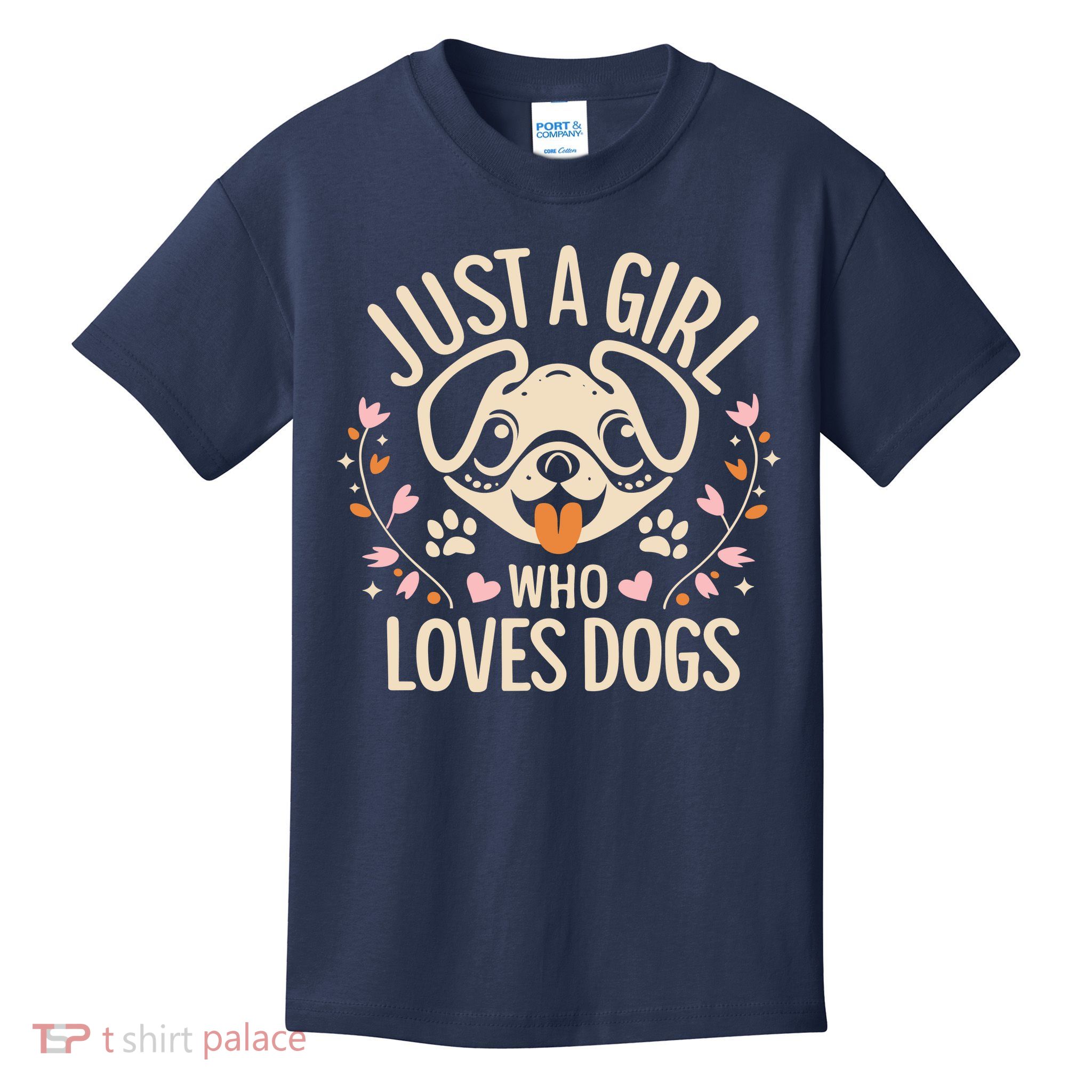Just A Girl Who Loves Dogs Kids T-Shirt