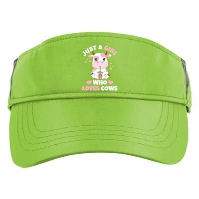 Just A Girl Who Loves Cows Cute Strawberry Cow Cowgirl Print Adult Drive Performance Visor