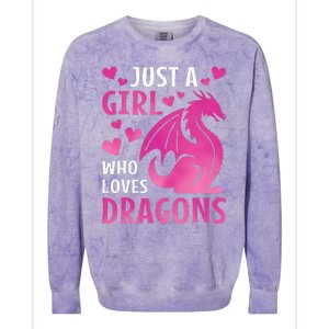 Just A Girl Who Loves Dragons  Colorblast Crewneck Sweatshirt