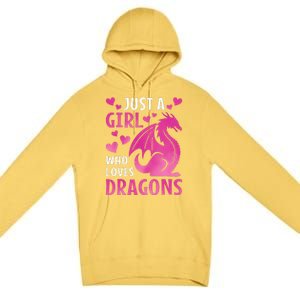 Just A Girl Who Loves Dragons  Premium Pullover Hoodie