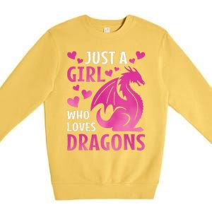 Just A Girl Who Loves Dragons  Premium Crewneck Sweatshirt