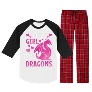 Just A Girl Who Loves Dragons  Raglan Sleeve Pajama Set