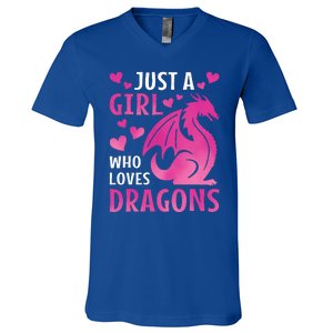 Just A Girl Who Loves Dragons  V-Neck T-Shirt