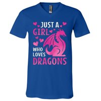 Just A Girl Who Loves Dragons  V-Neck T-Shirt