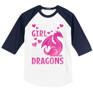 Just A Girl Who Loves Dragons  Baseball Sleeve Shirt