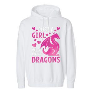 Just A Girl Who Loves Dragons  Garment-Dyed Fleece Hoodie