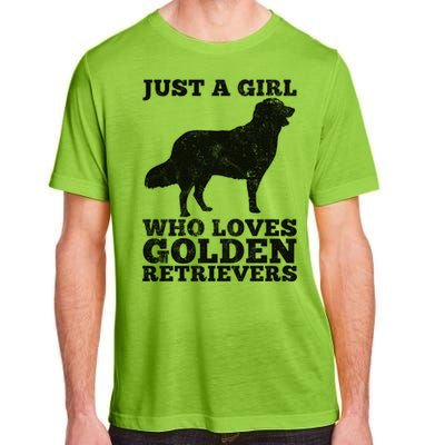 Just A Girl Who Loves Golden Retriever Adult ChromaSoft Performance T-Shirt