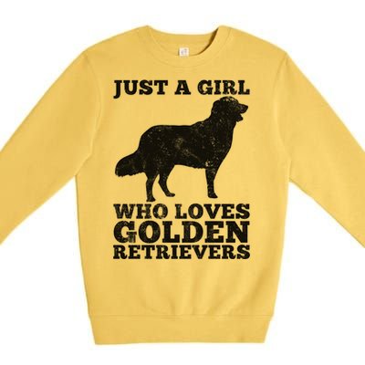 Just A Girl Who Loves Golden Retriever Premium Crewneck Sweatshirt