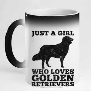 Just A Girl Who Loves Golden Retriever 11oz Black Color Changing Mug