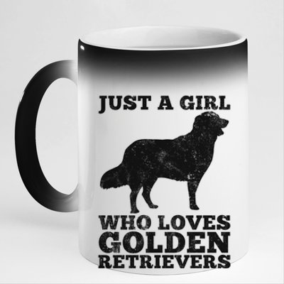 Just A Girl Who Loves Golden Retriever 11oz Black Color Changing Mug