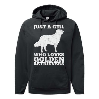 Just A Girl Who Loves Golden Retriever Performance Fleece Hoodie