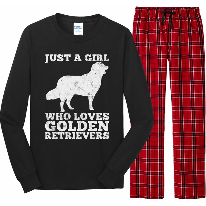 Just A Girl Who Loves Golden Retriever Long Sleeve Pajama Set