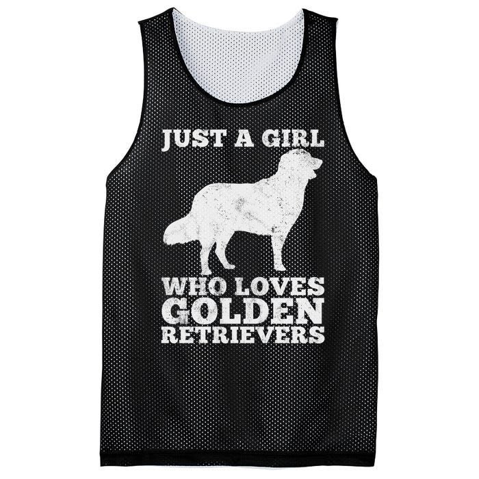 Just A Girl Who Loves Golden Retriever Mesh Reversible Basketball Jersey Tank