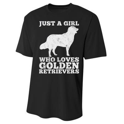 Just A Girl Who Loves Golden Retriever Performance Sprint T-Shirt