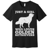 Just A Girl Who Loves Golden Retriever Premium T-Shirt