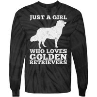 Just A Girl Who Loves Golden Retriever Tie-Dye Long Sleeve Shirt