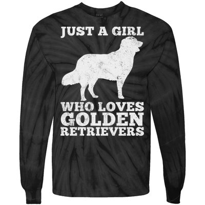 Just A Girl Who Loves Golden Retriever Tie-Dye Long Sleeve Shirt