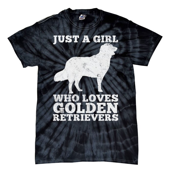 Just A Girl Who Loves Golden Retriever Tie-Dye T-Shirt