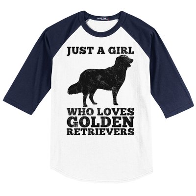 Just A Girl Who Loves Golden Retriever Baseball Sleeve Shirt