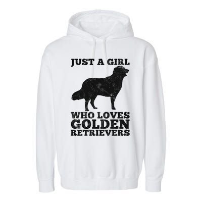 Just A Girl Who Loves Golden Retriever Garment-Dyed Fleece Hoodie