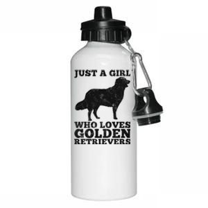 Just A Girl Who Loves Golden Retriever Aluminum Water Bottle