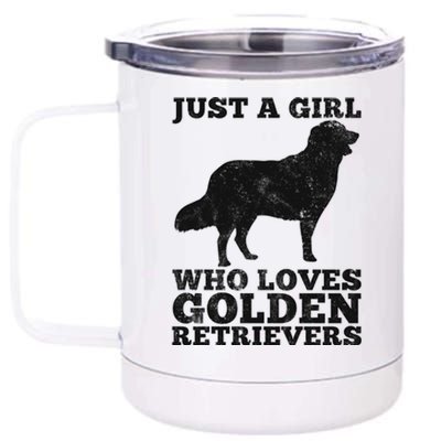 Just A Girl Who Loves Golden Retriever 12 oz Stainless Steel Tumbler Cup