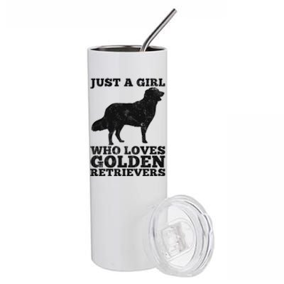 Just A Girl Who Loves Golden Retriever Stainless Steel Tumbler