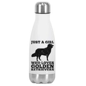 Just A Girl Who Loves Golden Retriever Stainless Steel Insulated Water Bottle