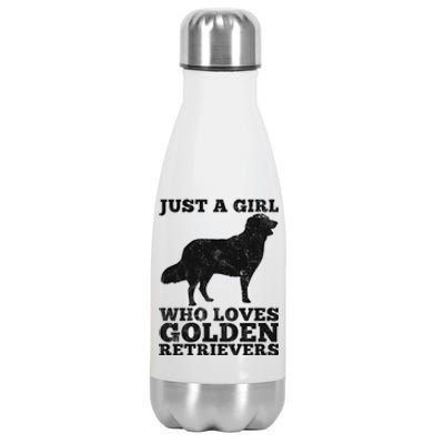 Just A Girl Who Loves Golden Retriever Stainless Steel Insulated Water Bottle