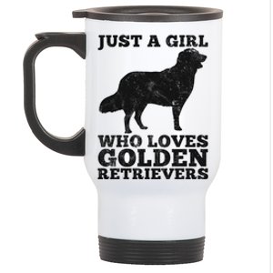 Just A Girl Who Loves Golden Retriever Stainless Steel Travel Mug