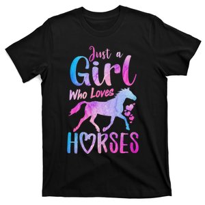 Just A Girl Who Loves Horses Riding Cute Horse Girl T-Shirt