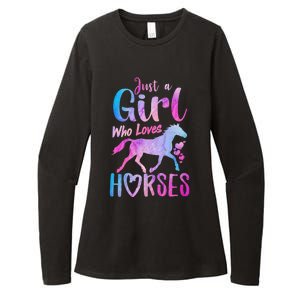 Just A Girl Who Loves Horses Riding Cute Horse Girl Womens CVC Long Sleeve Shirt