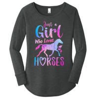 Just A Girl Who Loves Horses Riding Cute Horse Girl Women's Perfect Tri Tunic Long Sleeve Shirt