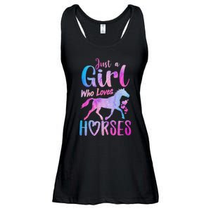 Just A Girl Who Loves Horses Riding Cute Horse Girl Ladies Essential Flowy Tank